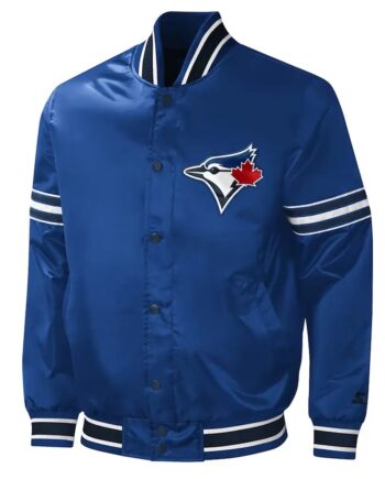 Toronto Blue Jays Royal Midfield Varsity Satin Jacket - Modajacket