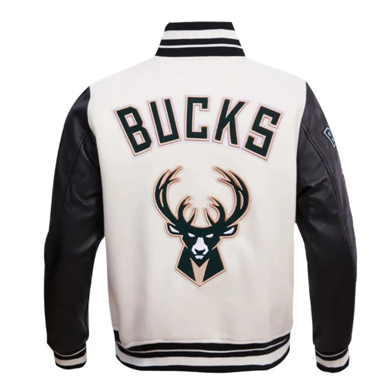 Retro Milwaukee Bucks Classic Rib Varsity Jacket 3 Retro Milwaukee Bucks Classic Rib Varsity Jacket