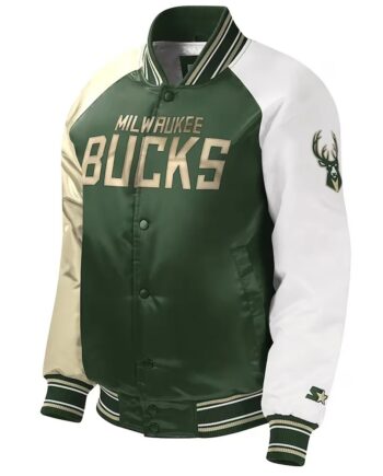 Milwaukee Bucks Youth Hunter Green Varsity Satin Jacket - Modajacket