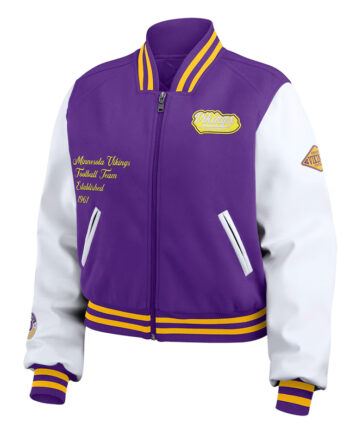 Purple/White Minnesota Vikings Varsity Full-Zip Jacket - Modajacket