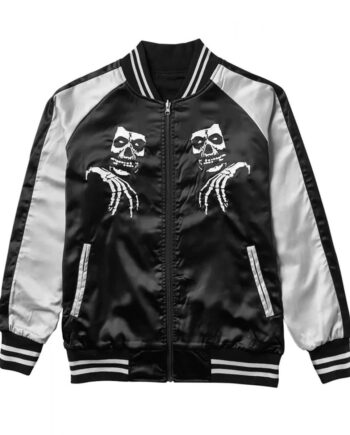 Varsity Misfits Black and Gray Satin Jacket - Modajacket