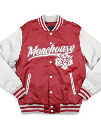 Morehouse Maroon & Light Gray Varsity Baseball Jacket - Modajacket