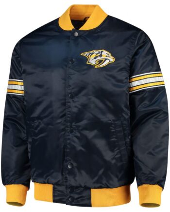 Nashville Predators Starter Blue Satin Jacket - Modajacket
