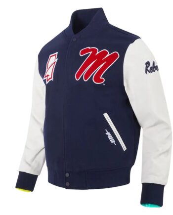 Navy Mississippi Rebels Classic Varsity Jacket - Modajacket