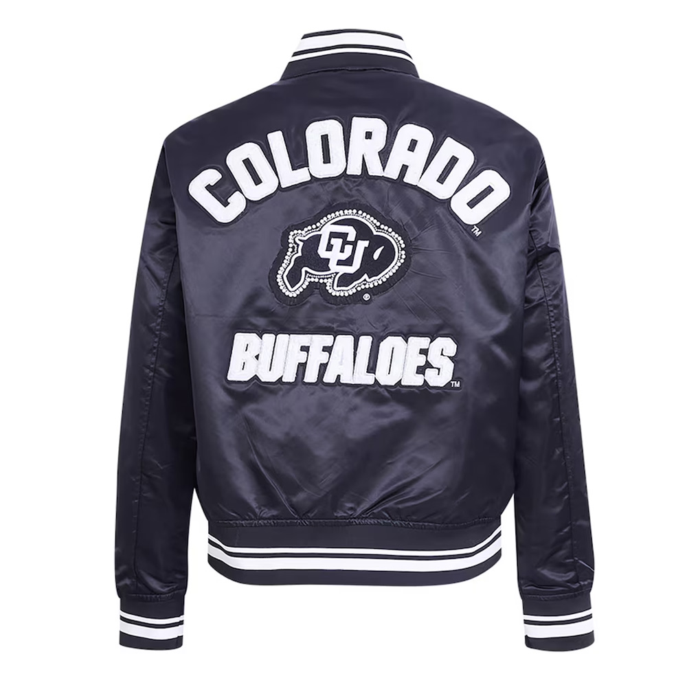 Colorado Buffaloes Pearl Navy Satin Jacket 4 Colorado Buffaloes Pearl Navy Satin Jacket