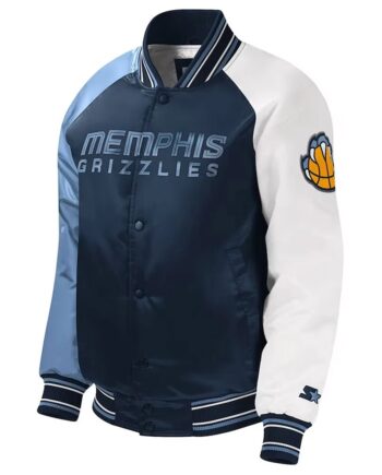 Memphis Grizzlies Navy Youth Varsity Satin Jacket - Modajacket