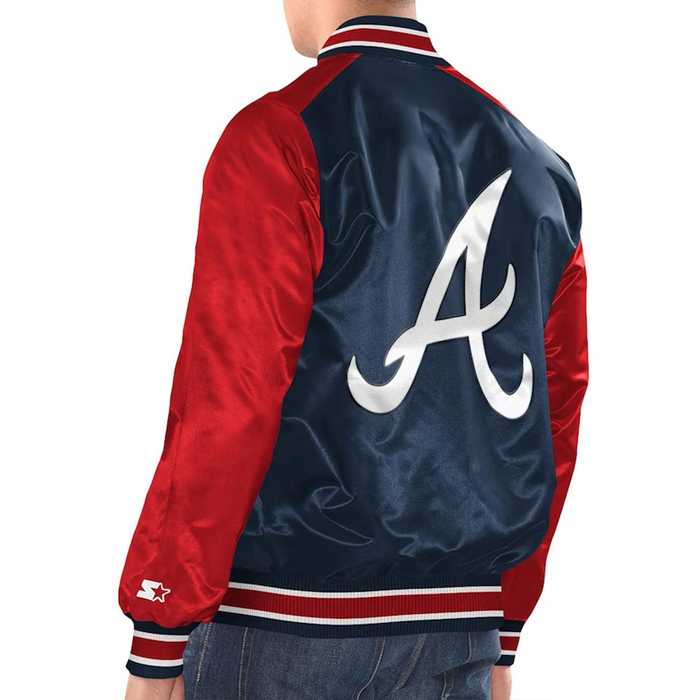 Navy/Red Atlanta Braves Renegade Varsity Satin Jacket 2 Navy/Red Atlanta Braves Renegade Varsity Satin Jacket