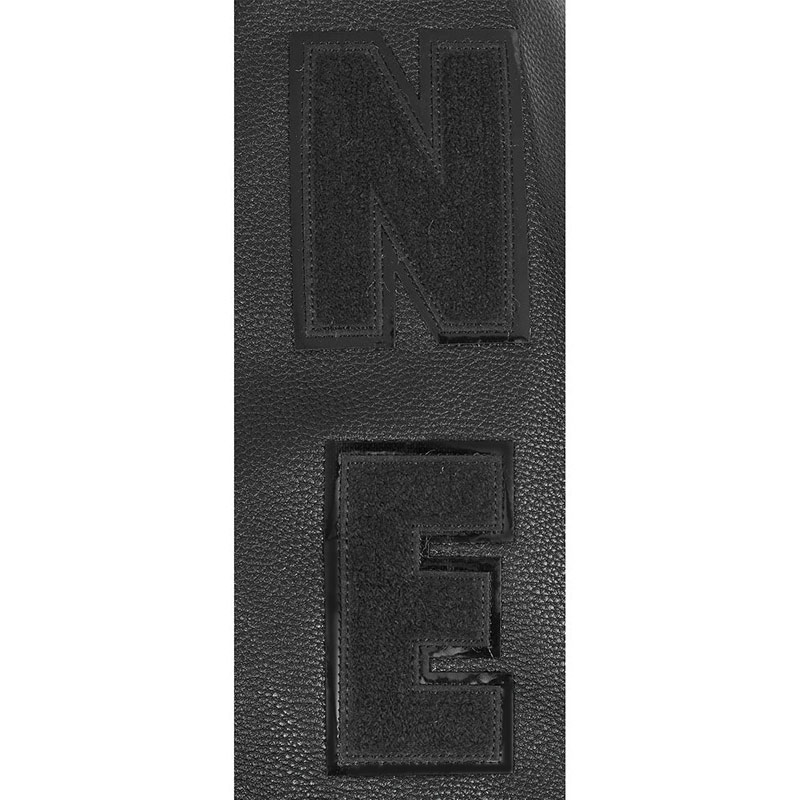 New England Patriots Triple Black Varsity Wool/Leather Jacket 7 New England Patriots Triple Black Varsity Wool/Leather Jacket