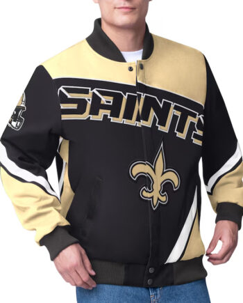New Orleans Saints Maximum Racing Black Jacket - Modajacket