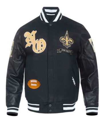 New Orleans Saints Prep Varsity Wool/Leather Jacket - Modajacket