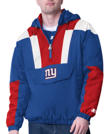 NY Giants Charger Half-Zip Pullover Jacket - Modajacket