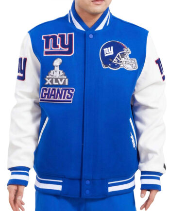 NY Giants Mash Up Varsity Jacket - Modajacket