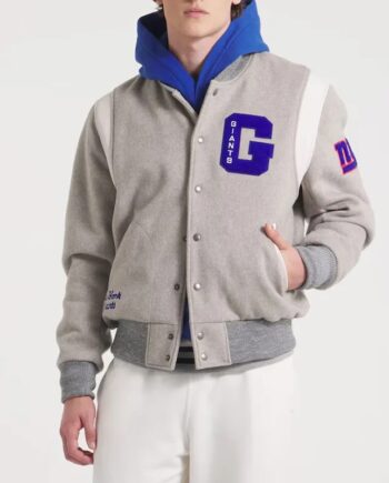 NY Giants Teddy Varsity Wool Jacket - Modajacket