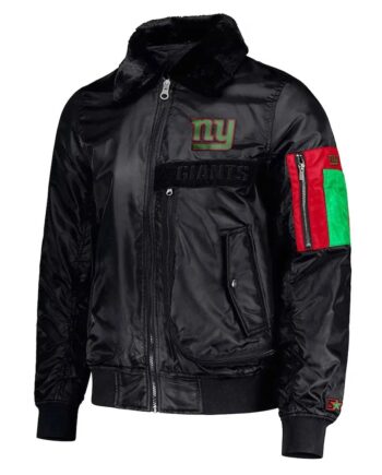 New York Giants Ty Mopkins Black Jacket - Modajacket