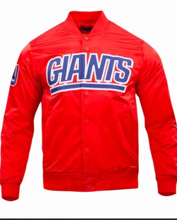 New York Giants Wordmark Satin Jacket - Modajacket
