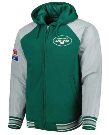 NY Jets Green Varsity Hooded Jacket - Modajacket