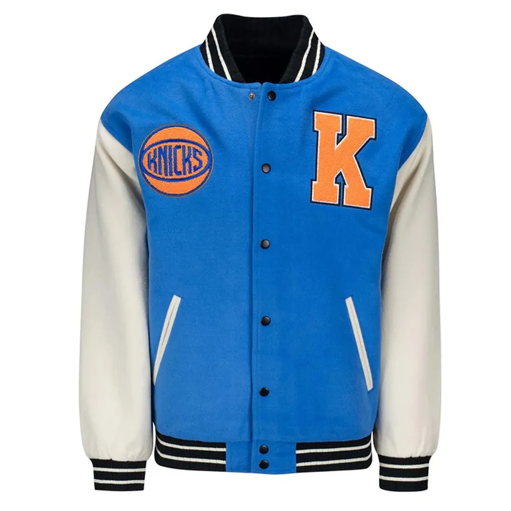 NY Knicks Leads Blue Varsity Jacket 1 NY Knicks Leads Blue Varsity Jacket - Modajacket