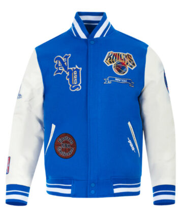 NY Knicks Prep Varsity Wool/Leather Jacket - Modajacket