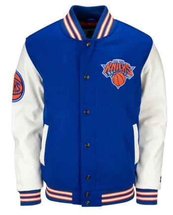Prospect NY Knicks Blue and White Varsity Jacket - Modajacket
