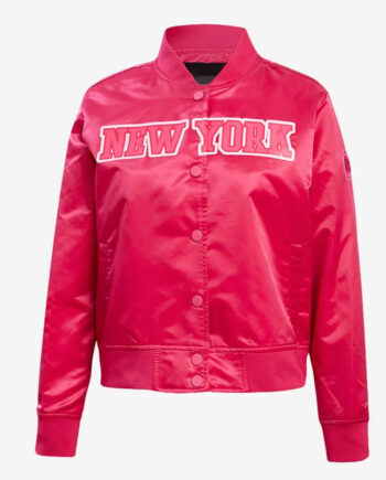 New York Knicks Triple Pink Satin Jacket - Modajacket