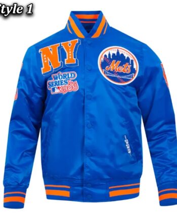 NY Mets Mashup Classic Rib Satin Jacket - Modajacket