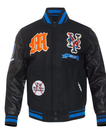 New York Mets Prep Varsity Wool/Leather Jacket - Modajacket