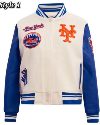 Retro Classic Rib New York Mets Varsity Jacket - Modajacket