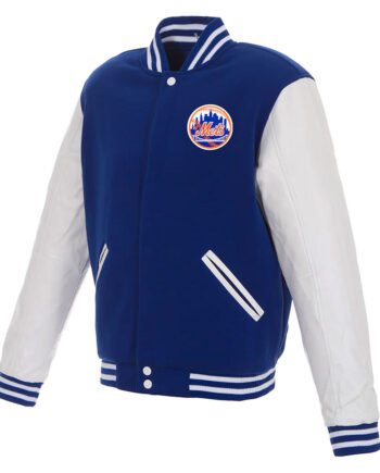 Varsity NY Mets Royal Blue and White Jacket - Modajacket