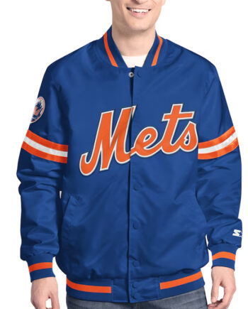 NY Mets Scout Varsity Satin Jacket - Modajacket