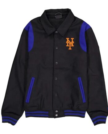 New York Mets Sport Night Teddy Varsity Jacket - Modajacket