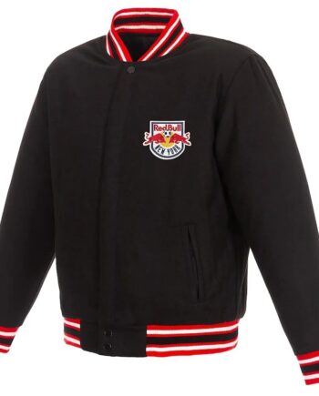New York Red Bulls Black Varsity Wool Jacket - Modajacket