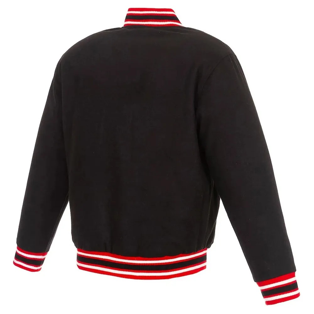 New York Red Bulls Black Varsity Wool Jacket 2 New York Red Bulls Black Varsity Wool Jacket