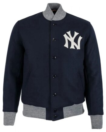 1936 NY Yankees Varsity Navy Blue Wool Jacket - Modajacket
