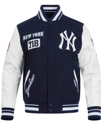 NY Yankees Area Code Classic Rib Varsity Jacket - Modajacket