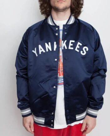NY Yankees Satin Jacket Navy - Modajacket