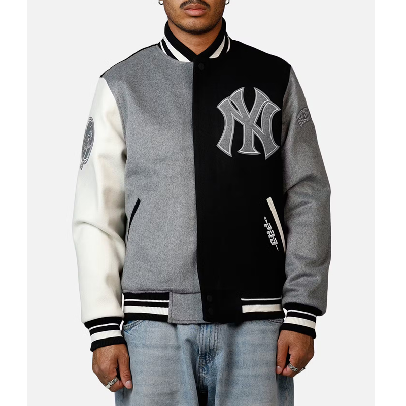 NY Yankees Reverse French Terry Varsity Wool Jacket 1 NY Yankees Reverse French Terry Varsity Wool Jacket - Modajacket