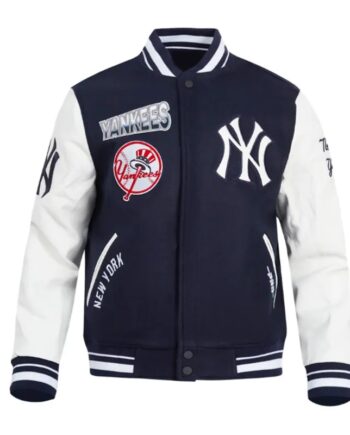 NY Yankees Turn It Up Classic Rib Varsity Jacket - Modajacket