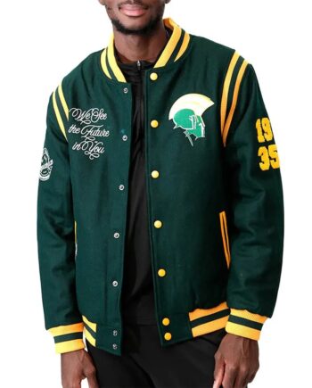 Norfolk State Spartans Varsity Green Wool Jacket - Modajacket