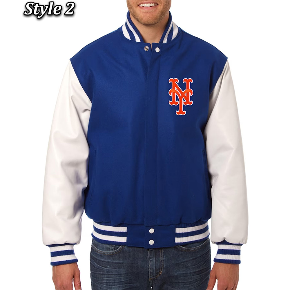 NY Mets Royal and White Varsity Jacket 2 NY Mets Royal and White Varsity Jacket