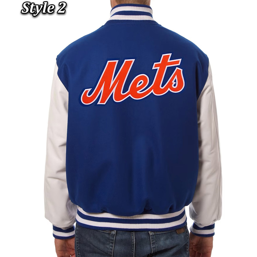 NY Mets Royal and White Varsity Jacket 5 NY Mets Royal and White Varsity Jacket