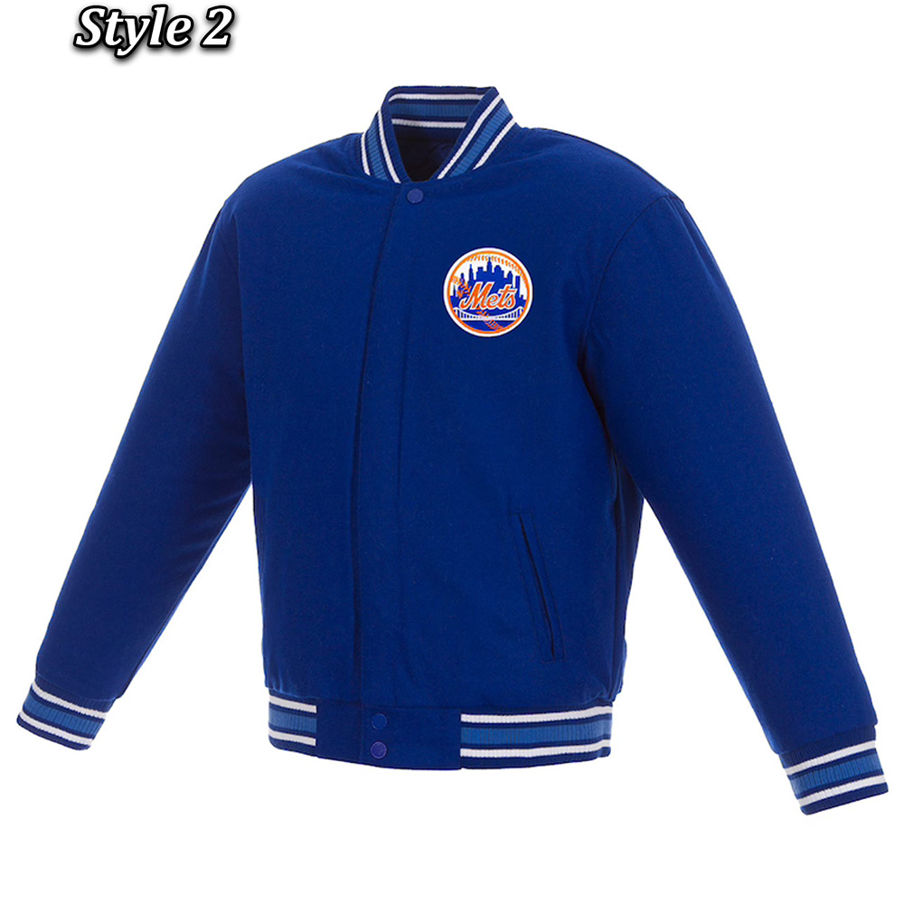 NY Mets Royal All Wool Varsity Jacket 2 NY Mets Royal All Wool Varsity Jacket