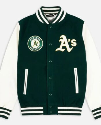 Oakland Athletics Green and White Varsity Jacket - Modajacket