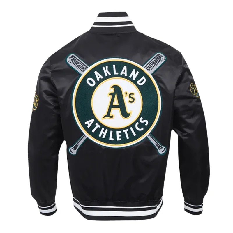 Oakland Athletics Mashup Classic Rib Satin Jacket 4 Oakland Athletics Mashup Classic Rib Satin Jacket