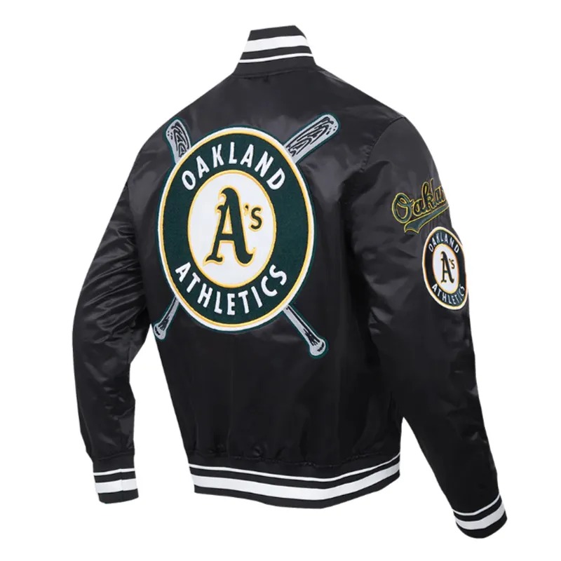 Oakland Athletics Mashup Classic Rib Satin Jacket 3 Oakland Athletics Mashup Classic Rib Satin Jacket