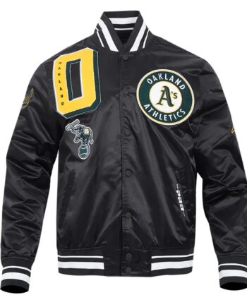 Oakland Athletics Mashup Classic Rib Satin Jacket - Modajacket