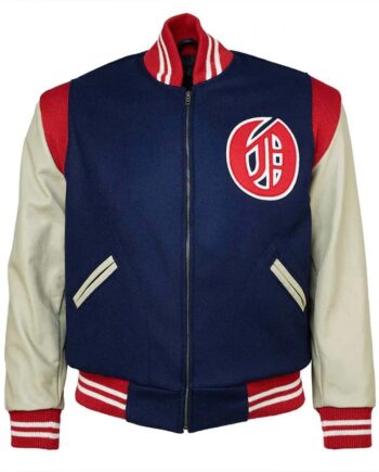 Authentic Oakland Oaks 1947 Varsity Blue Wool Leather Jacket - Modajacket