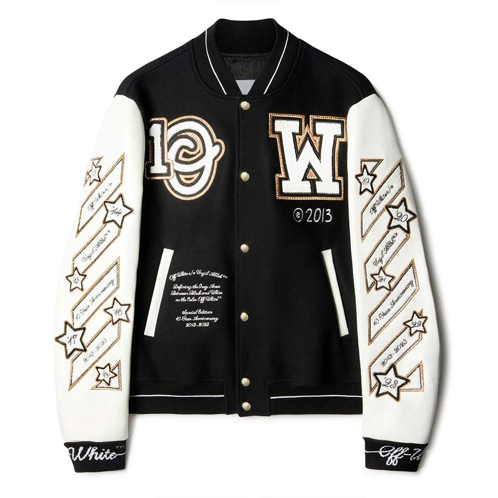 Off-White Classic 2013 Varsity Jacket 1 Off-White Classic 2013 Varsity Jacket - Modajacket