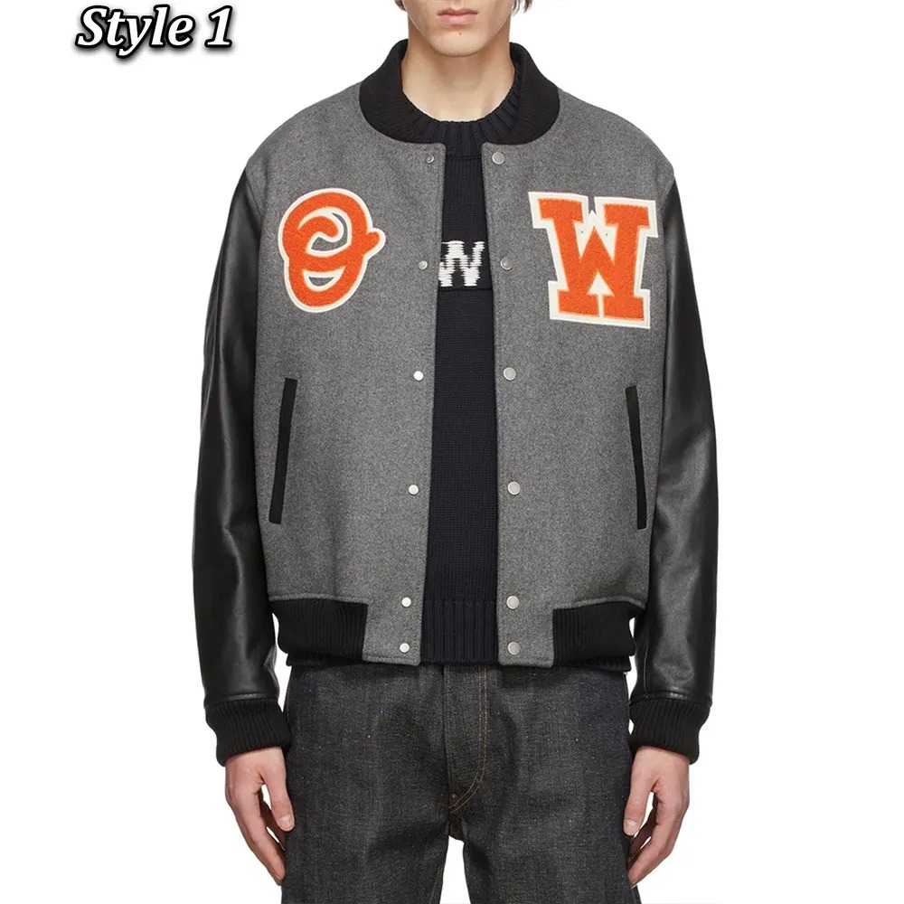 Off-White Varsity Logo-Patch Jacket 1 Off-White Varsity Logo-Patch Jacket - Modajacket