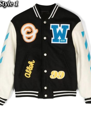 Off-White Patch-Detail Abloh Varsity Jacket - Modajacket