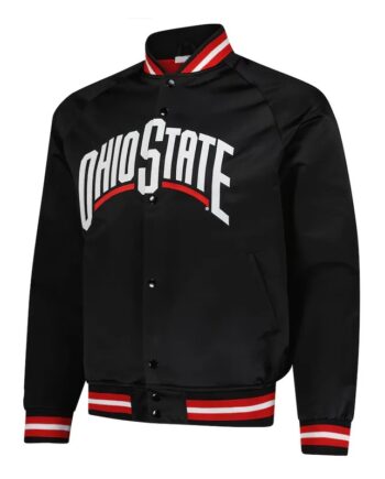 Ohio State Buckeyes Lightweight Black Satin Jacket - Modajacket